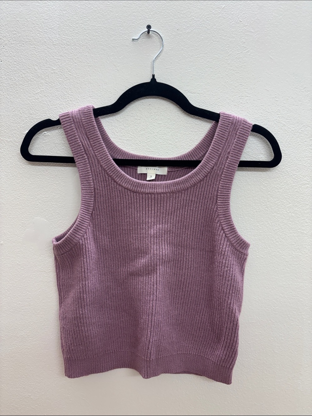 Sleeveless Knit Tank Top in Mauve - All Row